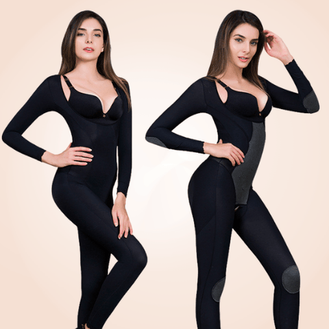 CurvyPower | Be You ! bodysuit Black / M Underbust Slimming Arm Thigh Full Body Solid Open Crotch Bodysuit Shaper