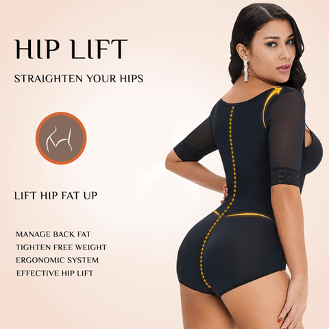 CurvyPower | Be You ! bodysuit Plus Size Front Closure Hip Lifting Solid Lace Bodysuits Shapewear