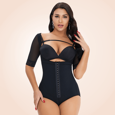 CurvyPower | Be You ! bodysuit Plus Size Front Closure Hip Lifting Solid Lace Bodysuits Shapewear