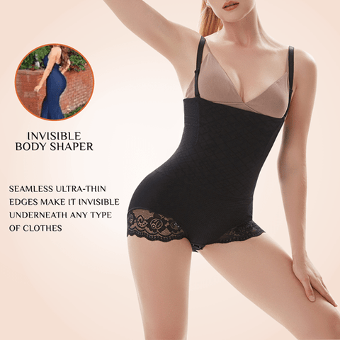 CurvyPower | Be You ! bodysuit Sculpt Lace Thigh Faja Slimming Lowback Thong Bodysuit