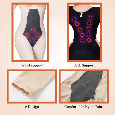 CurvyPower | Be You ! bodysuit Underbust Slimming Arm Thigh Full Body Solid Open Crotch Bodysuit Shaper