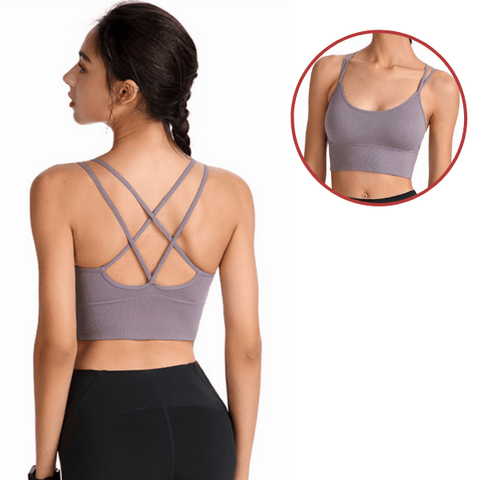 CurvyPower | Be You ! Bras S / Purple Seamless High Impact Cross Back Sport Bra