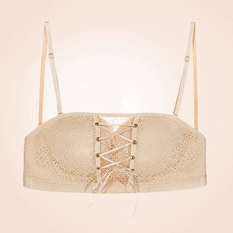 CurvyPower | Be You ! Bras Strapless Lace Seamless Push Up Drawstring Bandeau