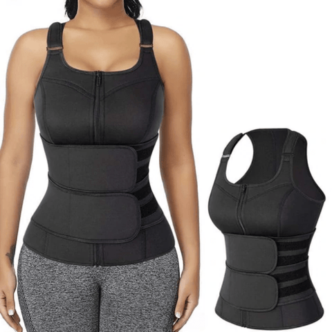 CurvyPower | Be You ! Full Black / S Waist Trainer Shaper Slimming Sauna Sweat Cincher