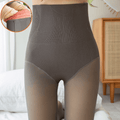 CurvyPower | Be You ! Grey / Full Foot / Extra Thick Women Fleece Lined Waist Shaper Thermal Translucent Tights