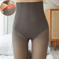 CurvyPower | Be You ! Grey / Full Foot / Thick Women Fleece Lined Waist Shaper Thermal Translucent Tights