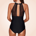 CurvyPower | Be You ! High Neck Mesh One Piece Swimsuit