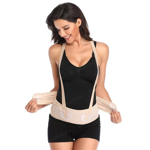 CurvyPower | UK Pregnancy Belly Maternity Support Belt For Women With Shoulders Straps Back Waist Band Lumbar Brace Shapewear