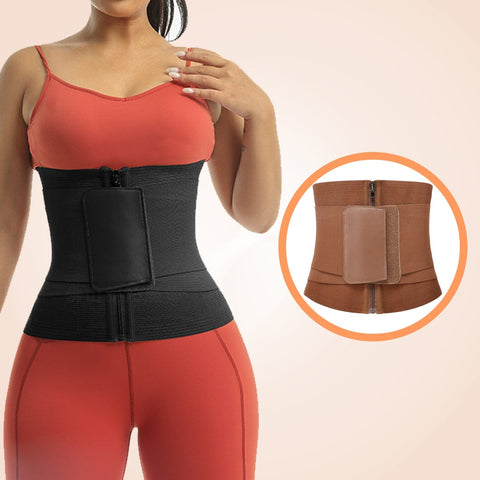 CurvyPower | Be You ! Maternity Belts & Support Bands XS / Khaki Corset Waist Heat Up Bust Lifter Cincher Velcro Zipper Shaper