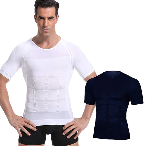 CurvyPower | Be You ! Men Seamless Toning Abs Compression Body Shaper T-Shirt