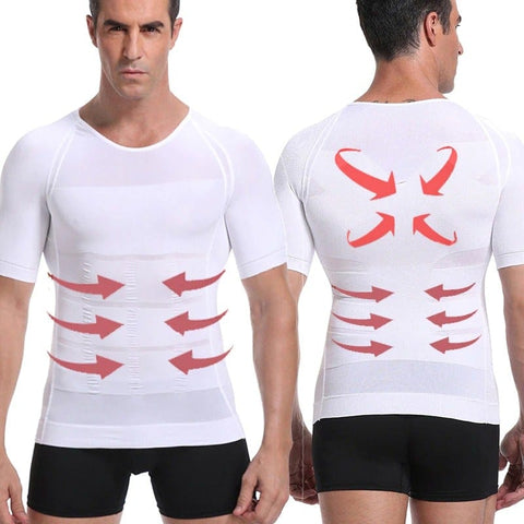 CurvyPower | Be You ! Men Seamless Toning Abs Compression Body Shaper T-Shirt