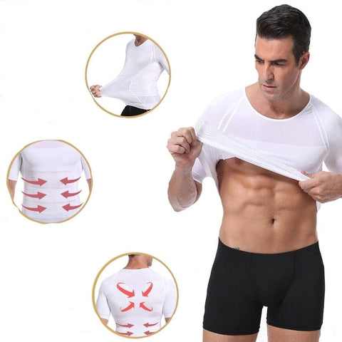 CurvyPower | Be You ! Men Seamless Toning Abs Compression Body Shaper T-Shirt