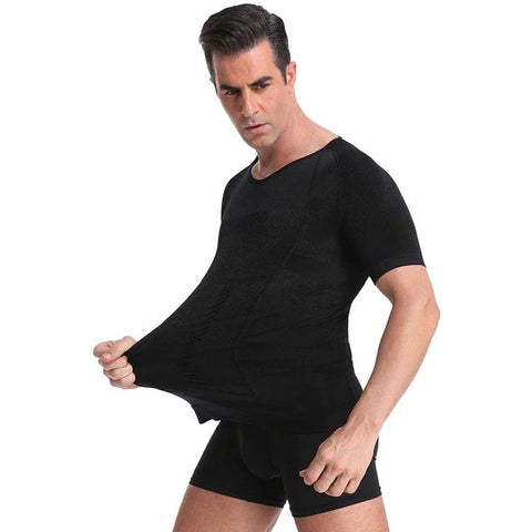 CurvyPower | Be You ! Men Seamless Toning Abs Compression Body Shaper T-Shirt