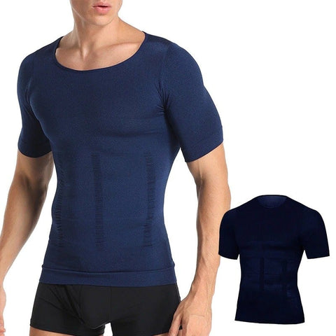 CurvyPower | Be You ! Men Seamless Toning Abs Compression Body Shaper T-Shirt