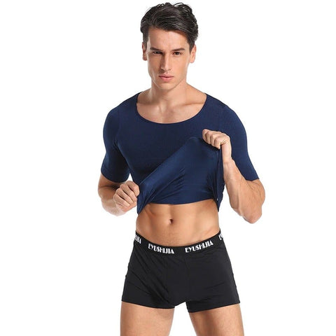 CurvyPower | Be You ! Men Seamless Toning Abs Compression Body Shaper T-Shirt