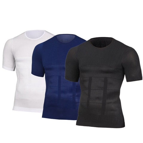 CurvyPower | Be You ! Men Seamless Toning Abs Compression Body Shaper T-Shirt