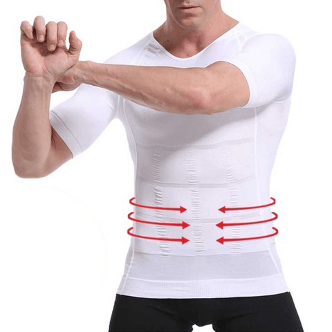 CurvyPower | Be You ! Men Seamless Toning Abs Compression Body Shaper T-Shirt