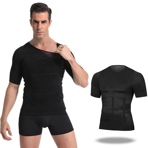 CurvyPower | Be You ! Men Seamless Toning Abs Compression Body Shaper T-Shirt