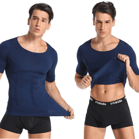 CurvyPower | Be You ! Men Seamless Toning Abs Compression Body Shaper T-Shirt