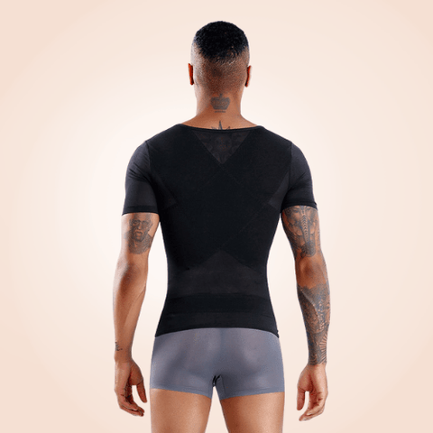 CurvyPower | Be You ! men shaper Waist and Back Vest Compression Shirt Slimming Body Shaper