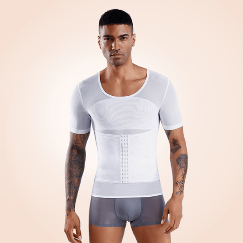 CurvyPower | Be You ! men shaper Waist and Back Vest Compression Shirt Slimming Body Shaper