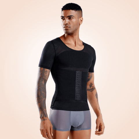 CurvyPower | Be You ! men shaper Waist and Back Vest Compression Shirt Slimming Body Shaper