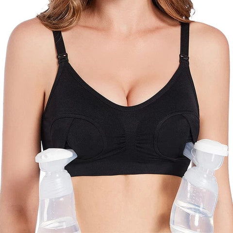 CurvyPower | UK Nursing Bra Black / M Women's Hands Free Pumping and Pump Insert  Nursing  Design Maternity Bra