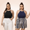 CurvyPower | Be You ! Plus Size Sleeveless Halter Shapewear Bodysuit