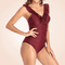 CurvyPower | Be You ! Retro Front Criss-cross Ruffle One Piece Swimsuit