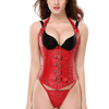 CurvyPower | UK Shapewear Red / S Women's Gothic Rivets Halter Top Underbust Corsets