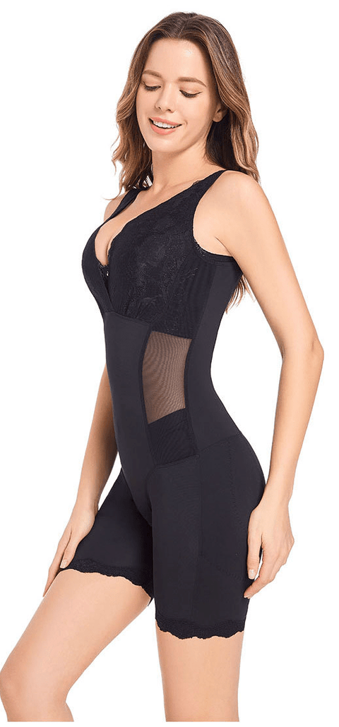 CurvyPower | UK Shapewear Women Full Body Shapewear Sexy V Neck Lace Slimming waist Bodysuit