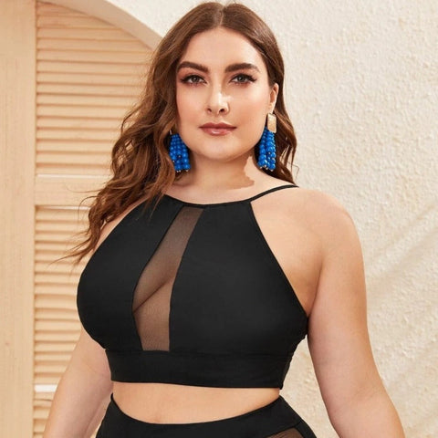 CurvyPower | Be You ! Shapewear Women's Plus Size High Waisted Bikini Setwomen's swimwear,  plus size swimwear,  womens swimwear,  swimwear,  bikini sets,  black swimsuit,  swim suits,  sexy swimsuits,  bikini plus size,  high waisted bikini set,