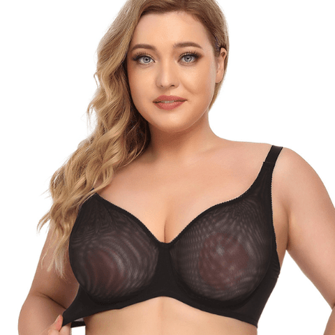 CurvyPower | Be You ! Sheer Mesh Push Up Plus Size Bra