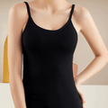 CurvyPower | UK Shirts & Tops Black / S Spaghetti Straps Padded Camisole with Built-In Bra Tank Tops