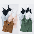 CurvyPower | UK Shirts & Tops Spaghetti Straps Padded Camisole with Built-In Bra Tank Tops