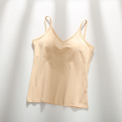 CurvyPower | UK Shirts & Tops Women's Camisole with Chest Pad Modal Vest Tank Tops