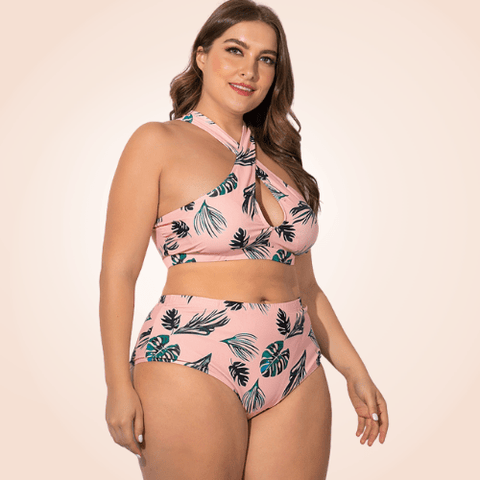 CurvyPower | Be You ! Swimwear Pink / L Fat Women's Cross Beach Swimwear Bikini