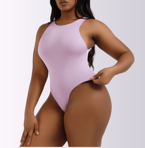 CurvyPower | UK thong bodysuit Women's Round Neck Tank Sleeveless thong Shapewear Bodysuit