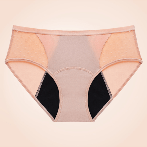 CurvyPower | Be You ! Underwear Skin / S Layered Leak Proof Mesh Dots Black Menstrual Panties
