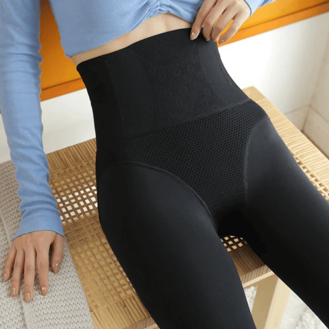 CurvyPower | Be You ! Women Fleece Lined Waist Shaper Thermal Translucent Tights