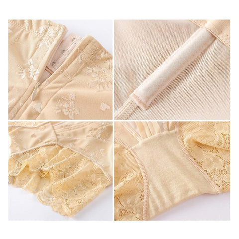 CurvyPower | Be You ! Women High Waist Slimming Tummy Lace Briefs With Zipper