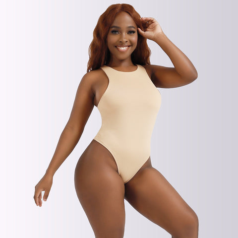 CurvyPower | UK Women's Round Neck Tank Sleeveless Slim Bodysuit